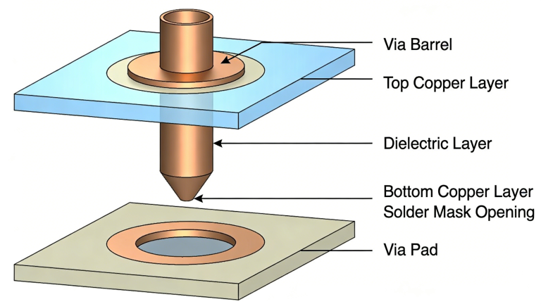 Via-in-Pad Cross Section PCB HDI Technology