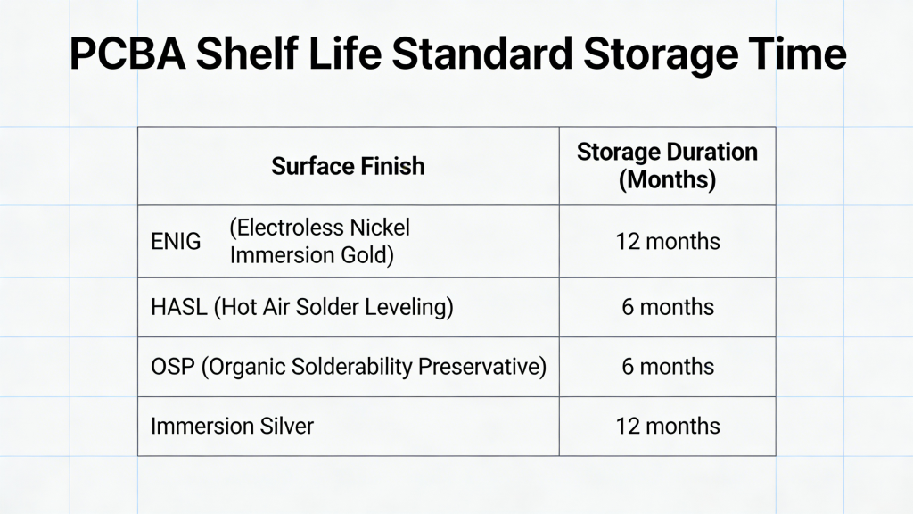 PCBA shelf life standard storage time PCB assembly