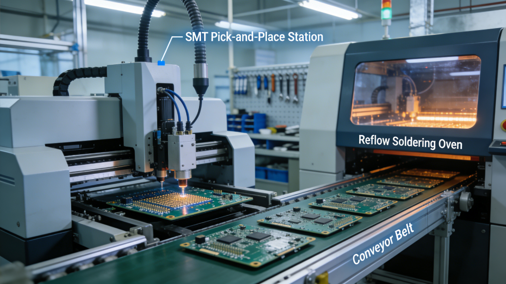 PCBA SMT assembly and reflow soldering process