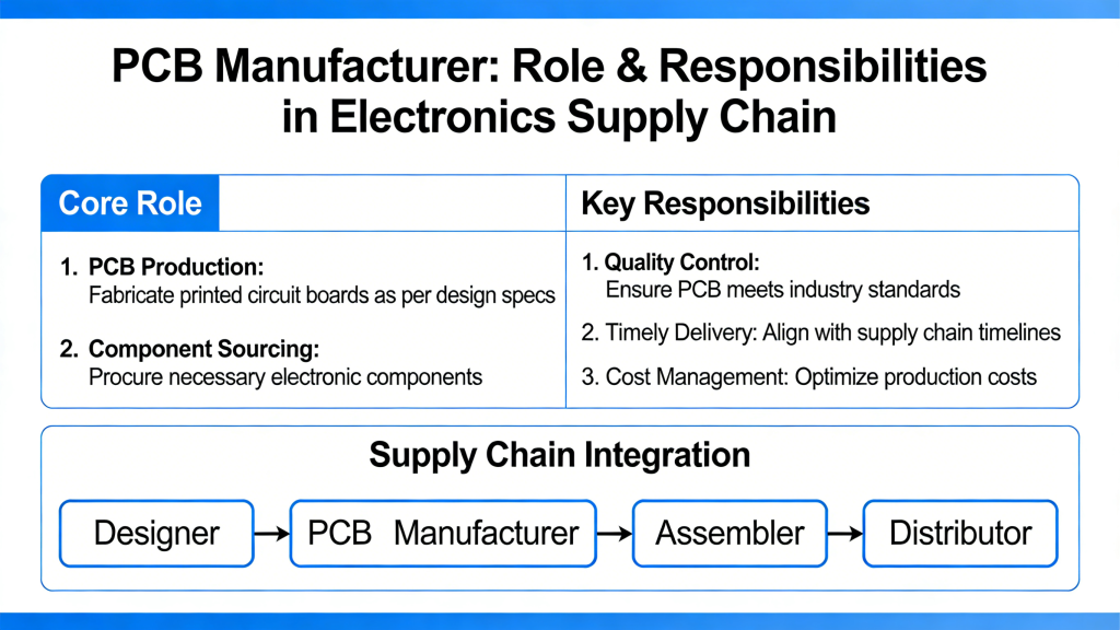PCB manufacturer role and responsibilities in electronics supply chain