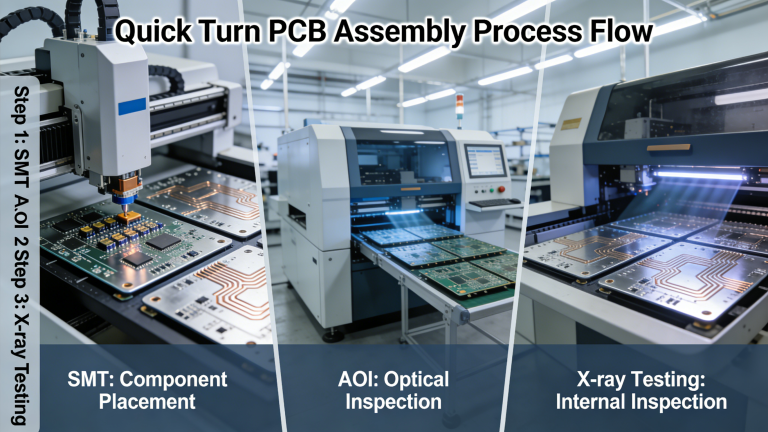 Quick Turn PCB Assembly Process Flow SMT AOI X-ray Testing