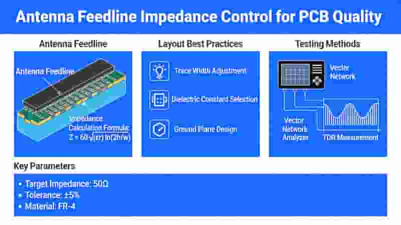 Antenna feedline impedance control for PCB quality