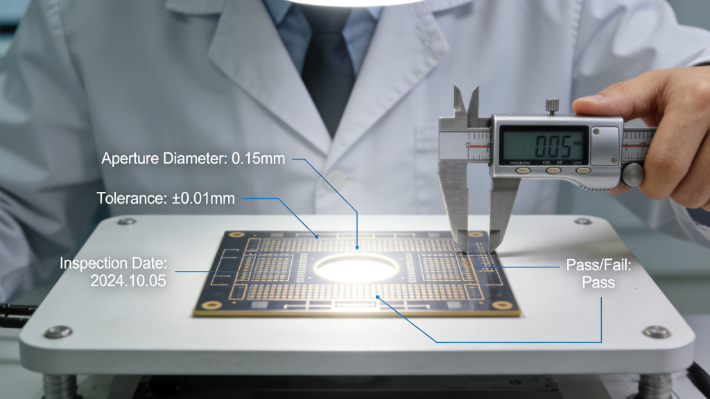 Quality inspection for PCB SMT stencil aperture precision
