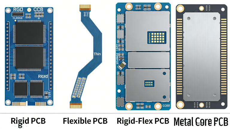 Rigid, flexible, rigid-flex and metal core PCB types