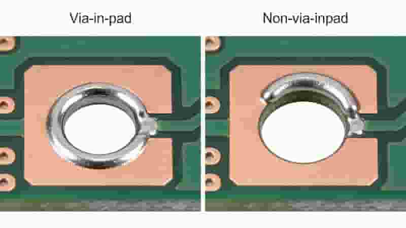 Resin-filled via-in-pad manufacturing process flow for PCB production