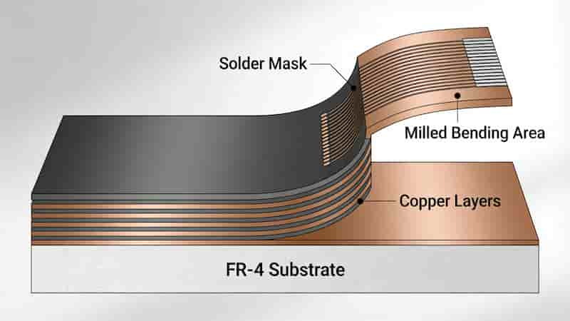 Semi-Flex PCB Bending Principle Depth Milling
