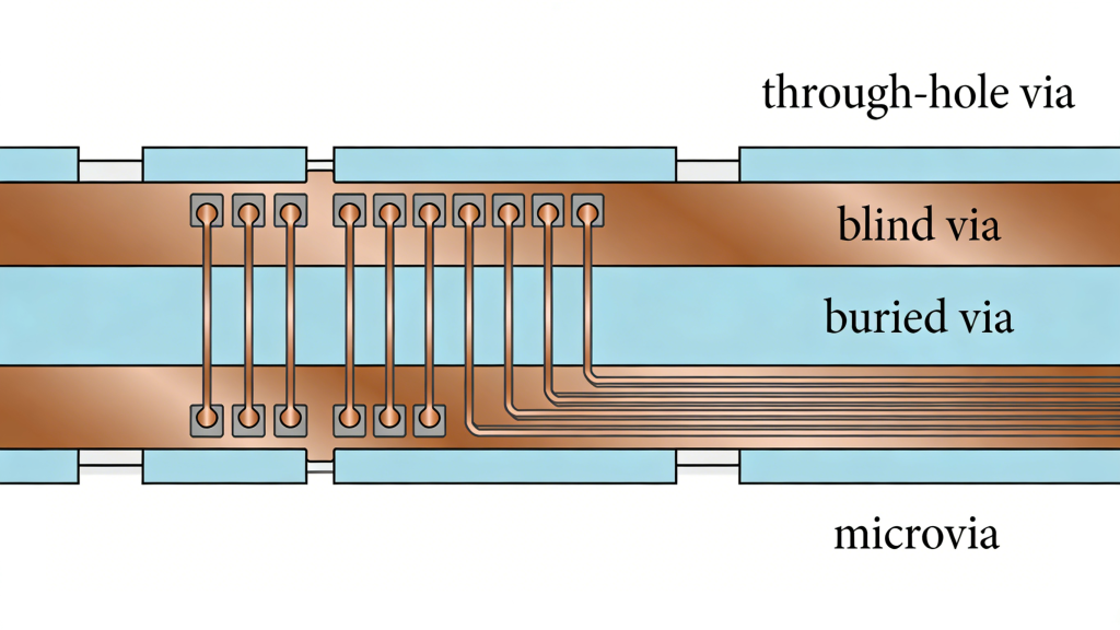 PCB Via Types Structure Through Blind Buried Vias