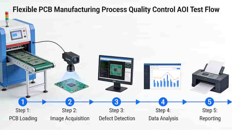 Flexible PCB manufacturing process quality control AOI test
