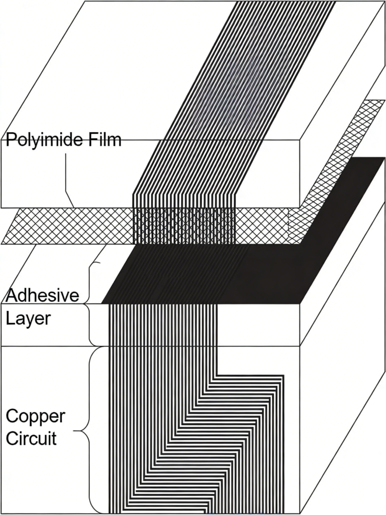 Flexible PCB Coverlay Structure Polyimide Adhesive Layers