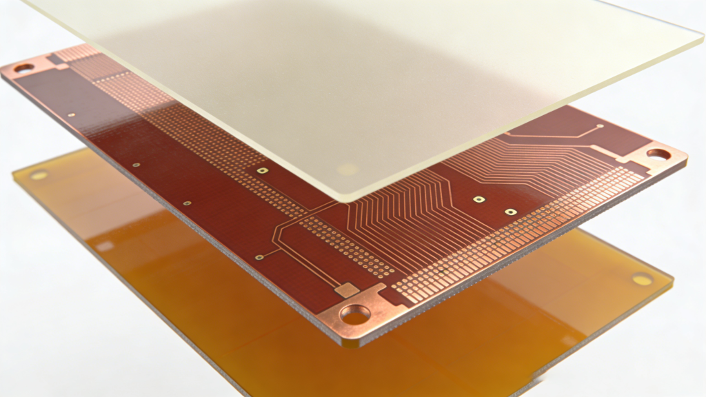 Single-Sided Flexible PCB Stackup Structure Polyimide Copper Coverlay