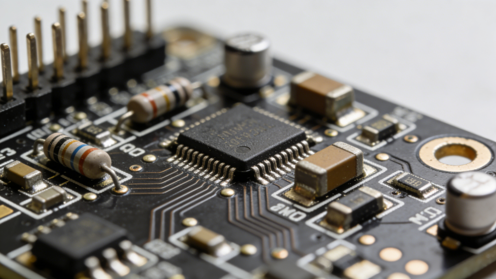 SMD components on PCB board