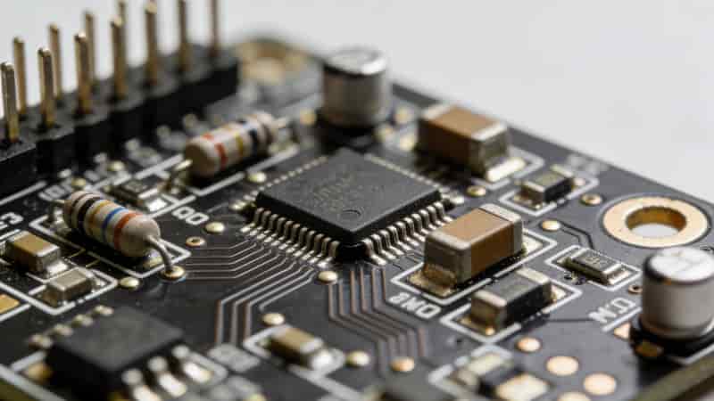 SMD components on PCB board