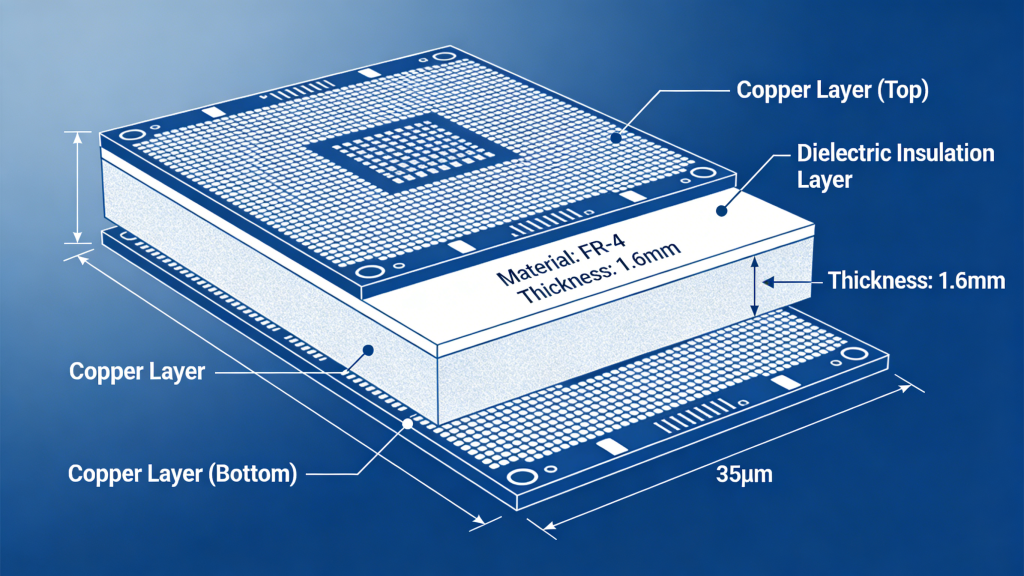PCB dielectric strength insulation layer structure diagram