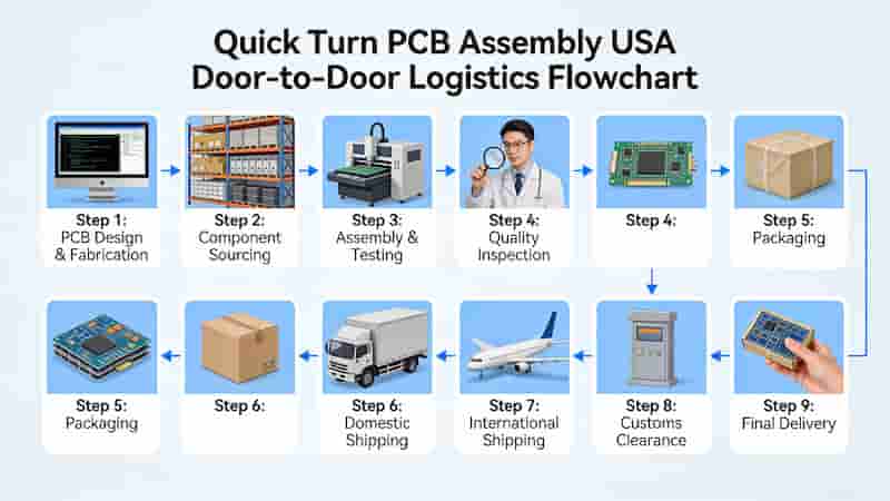 Quick Turn PCB Assembly USA Door-to-Door Logistics Flow