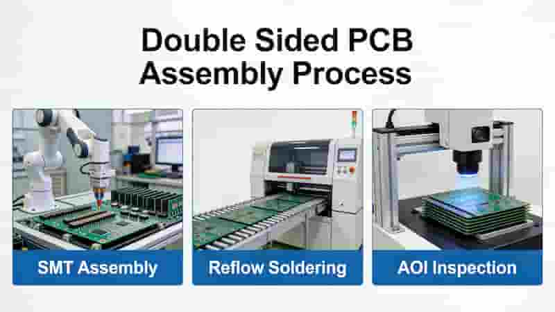 Double Sided PCB Assembly Process - SMT, Reflow Soldering, AOI Inspection