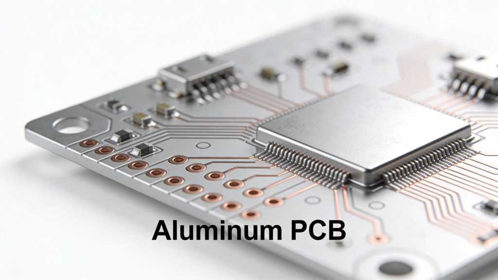 Aluminum PCB structure with circuit layer, dielectric layer, and aluminum base
