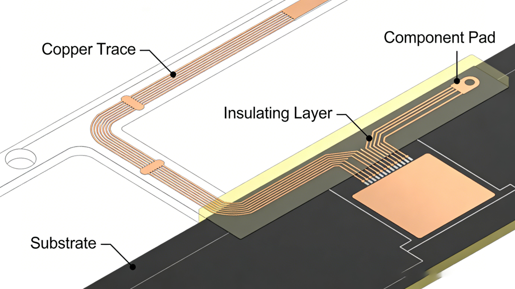 Single Sided Flexible PCB Structure Diagram