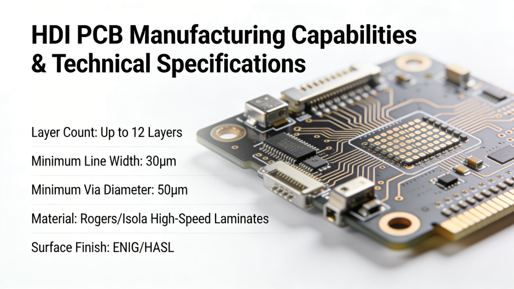 HDI PCB manufacturing capabilities and technical specifications